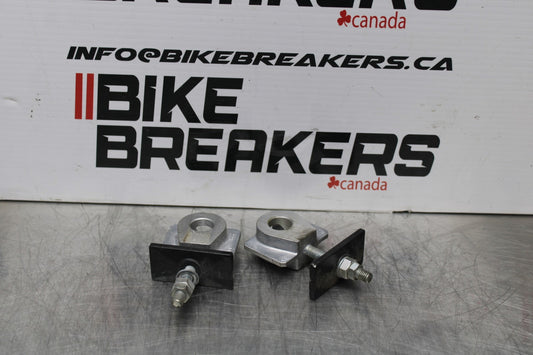 13-17 KAWASAKI NINJA 300 EX300 ABS CHAIN TENSIONER ADJUSTMENT BRACKETS BB187