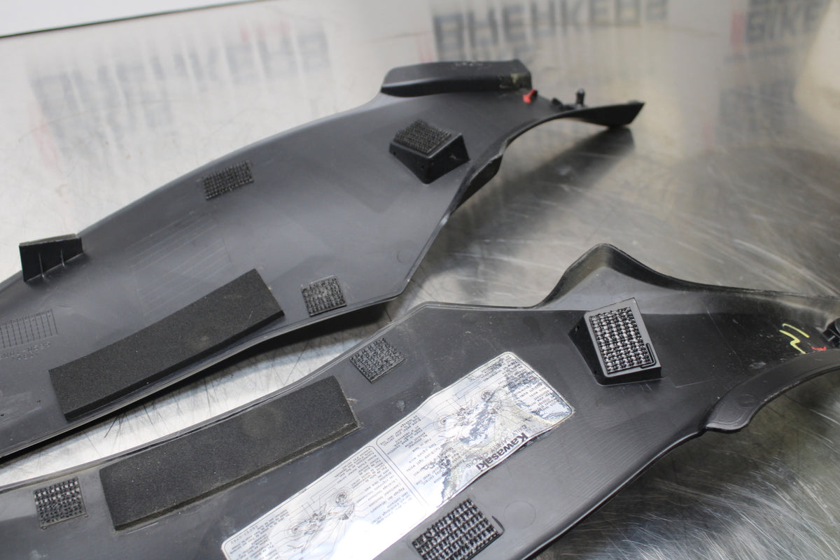 13-18 KAWASAKI NINJA ZX6R RIGHT LEFT GAS TANK PANELS COVERS TRIM SET COWLS BB143