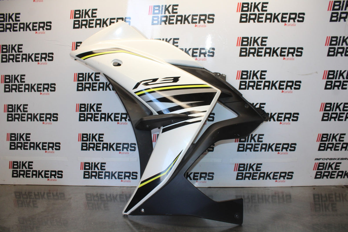 15-17 YAMAHA YZF R3 LEFT LOWER MID UPPER SIDE FAIRING COWL BB003