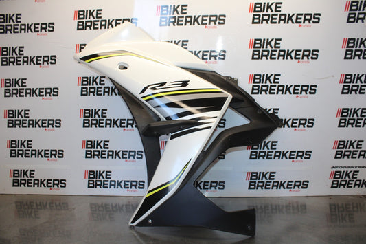 15-17 YAMAHA YZF R3 LEFT LOWER MID UPPER SIDE FAIRING COWL BB003