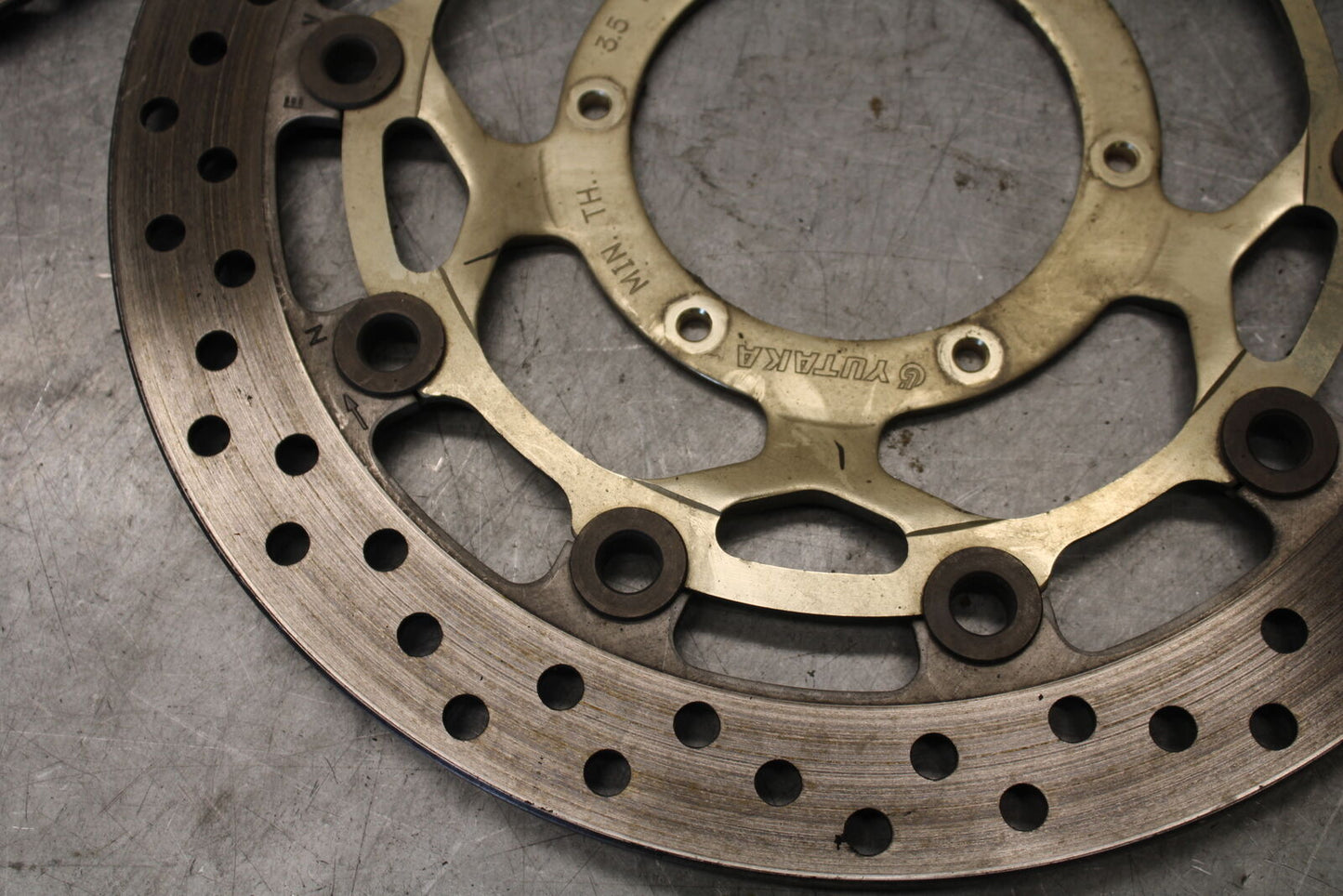 05-06 HONDA CBR600RR FRONT LEFT RIGHT BRAKE ROTORS DISCS 45120-MEE-D01  BB689