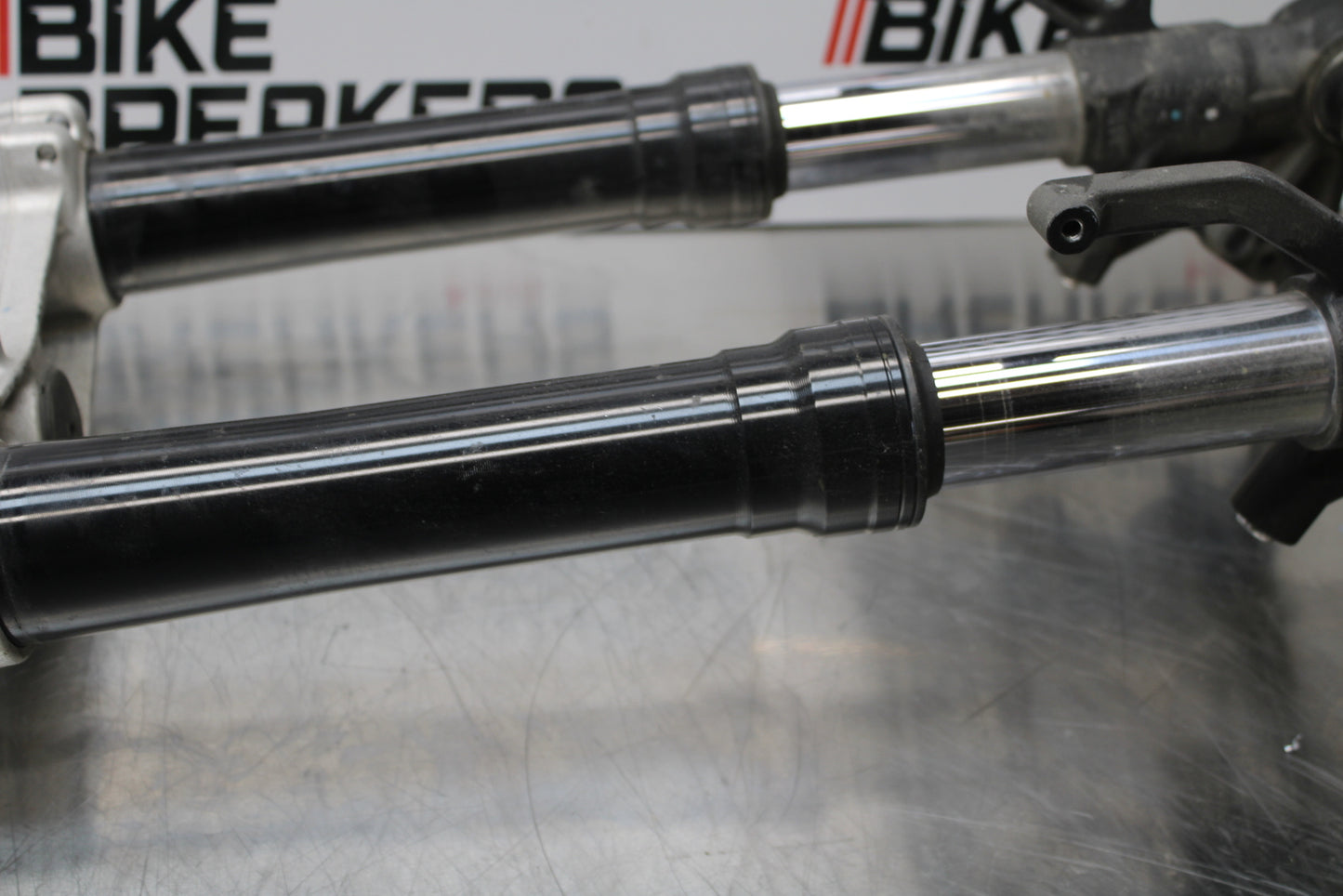 13-18 KAWASAKI NINJA ZX6R COMPLETE FRONT END FORKS SUSPENSION TRIPLE TREE BB143