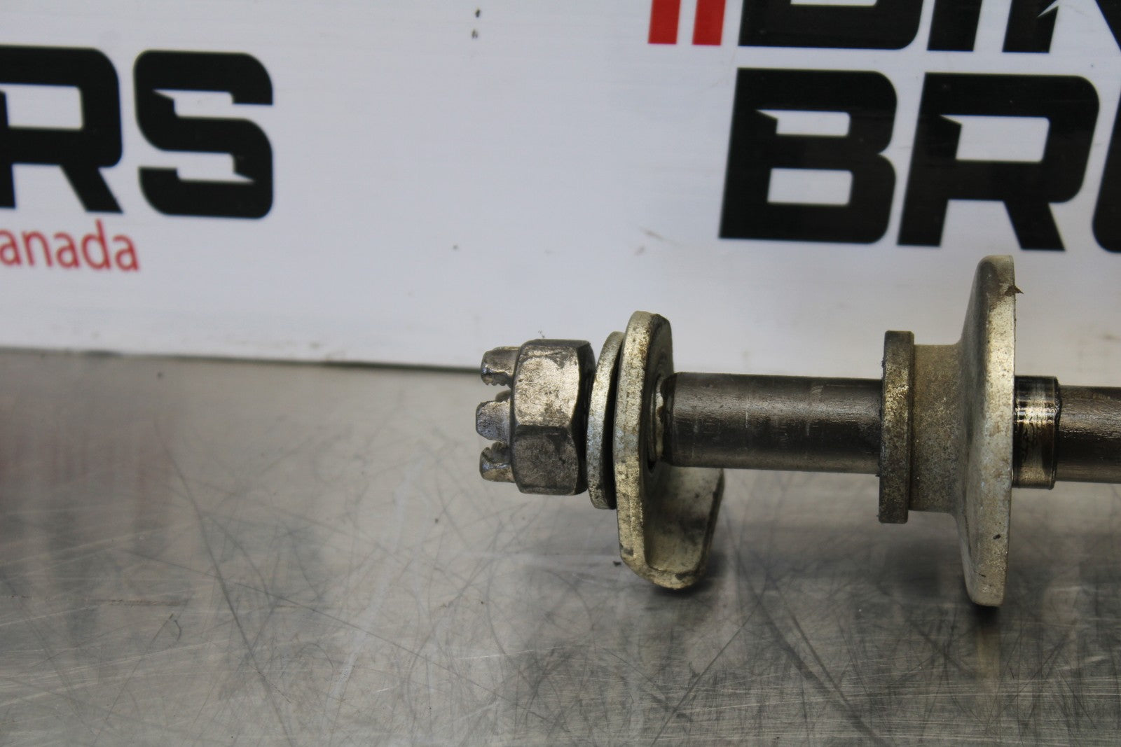 08-18 KAWASAKI KLR650 REAR AXLE BACK WHEEL RIM PIVOT BOLT AXEL BB183