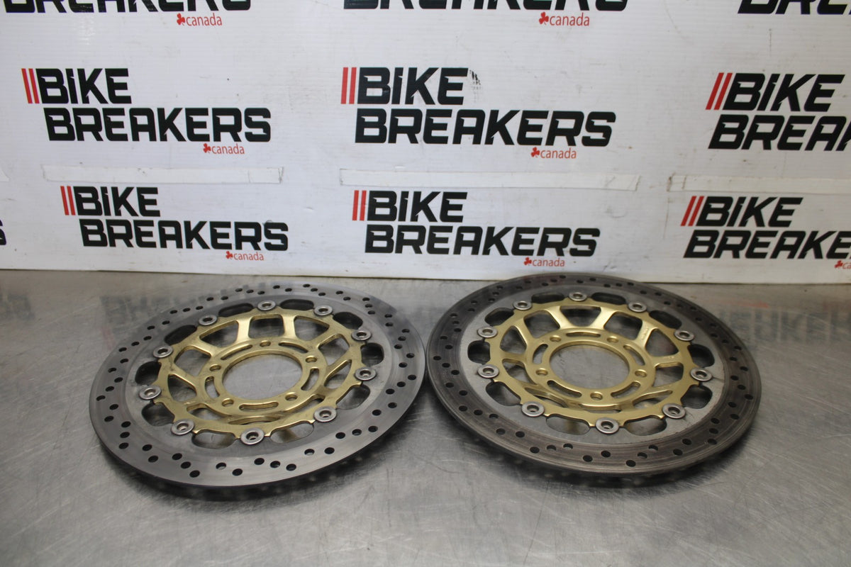 05-08 TRIUMPH SPEED TRIPLE 1050 FRONT LEFT RIGHT BRAKE ROTORS DISCS BB933