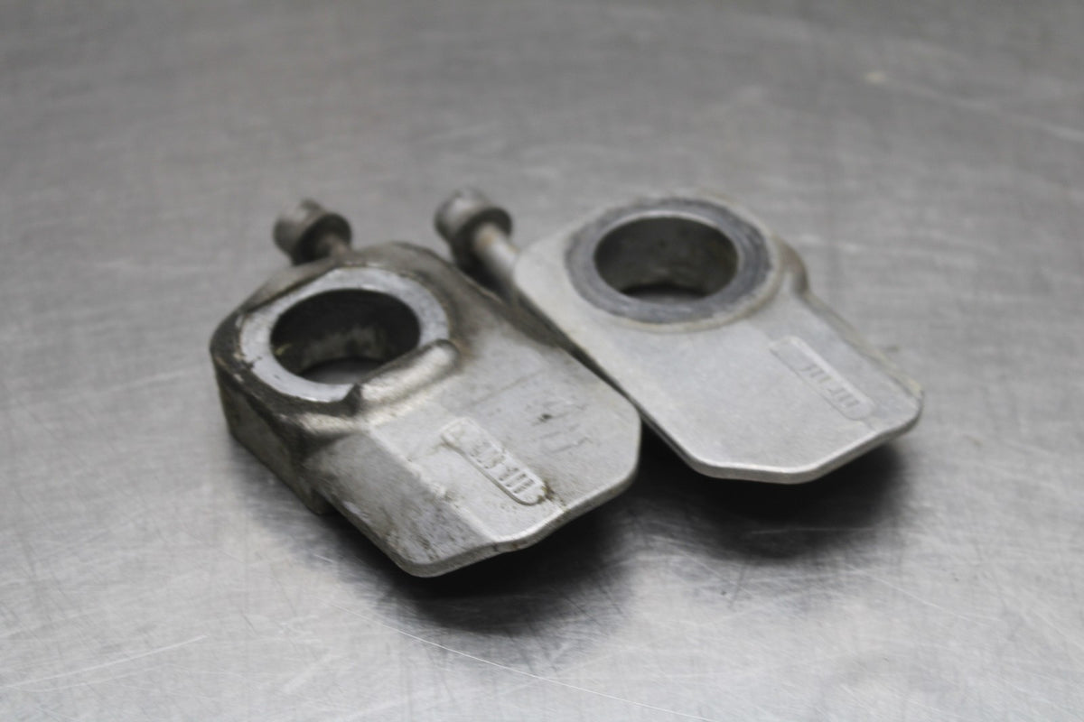 19 BMW F750GS SWINGARM CHAIN TENSIONER ADJUSTMENT BRACKETS  BB938