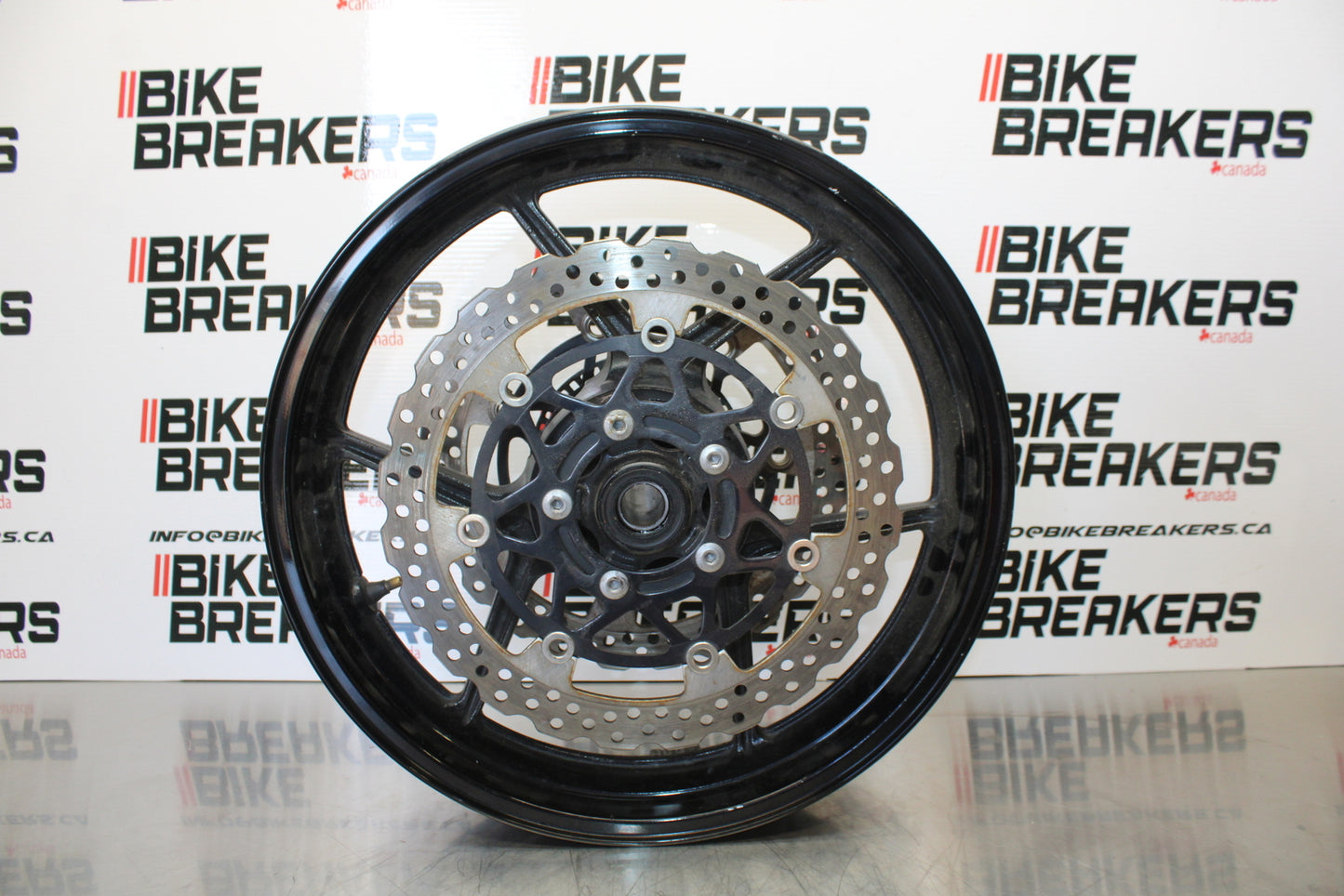 13-18 KAWASAKI NINJA ZX6R FRONT WHEEL FRONT RIM & ROTORS  BB143