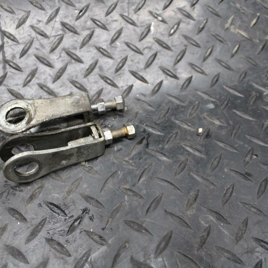86 SUZUKI GS750ES SWINGARM CHAIN TENSIONER ADJUSTMENT BRACKETS  BB233