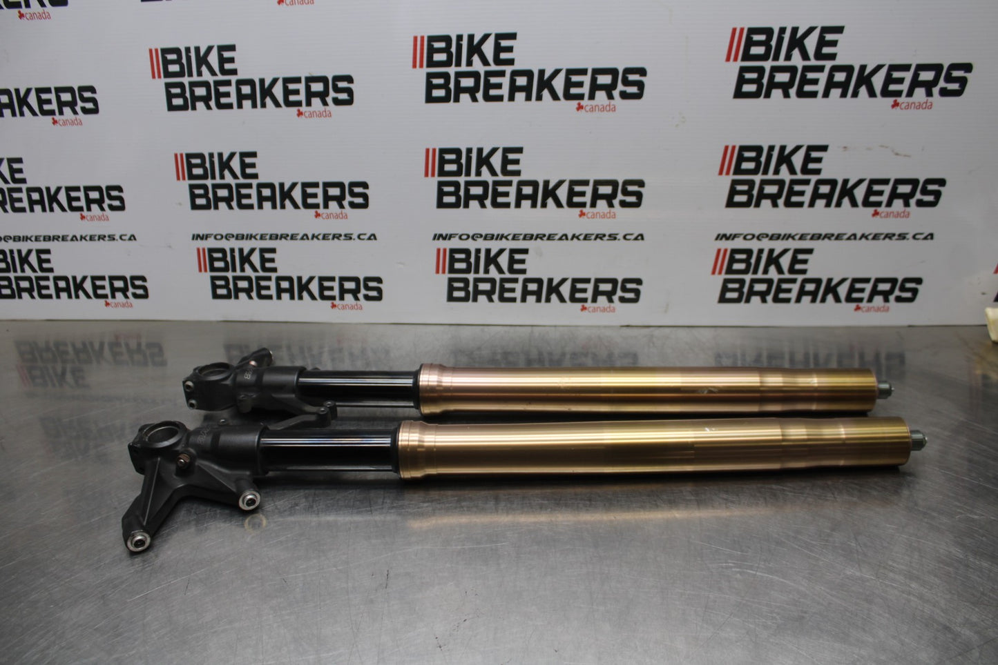 08 KAWASAKI NINJA ZX10R FRONT FORKS SHOCK SUSPENSION SET PAIR BB201