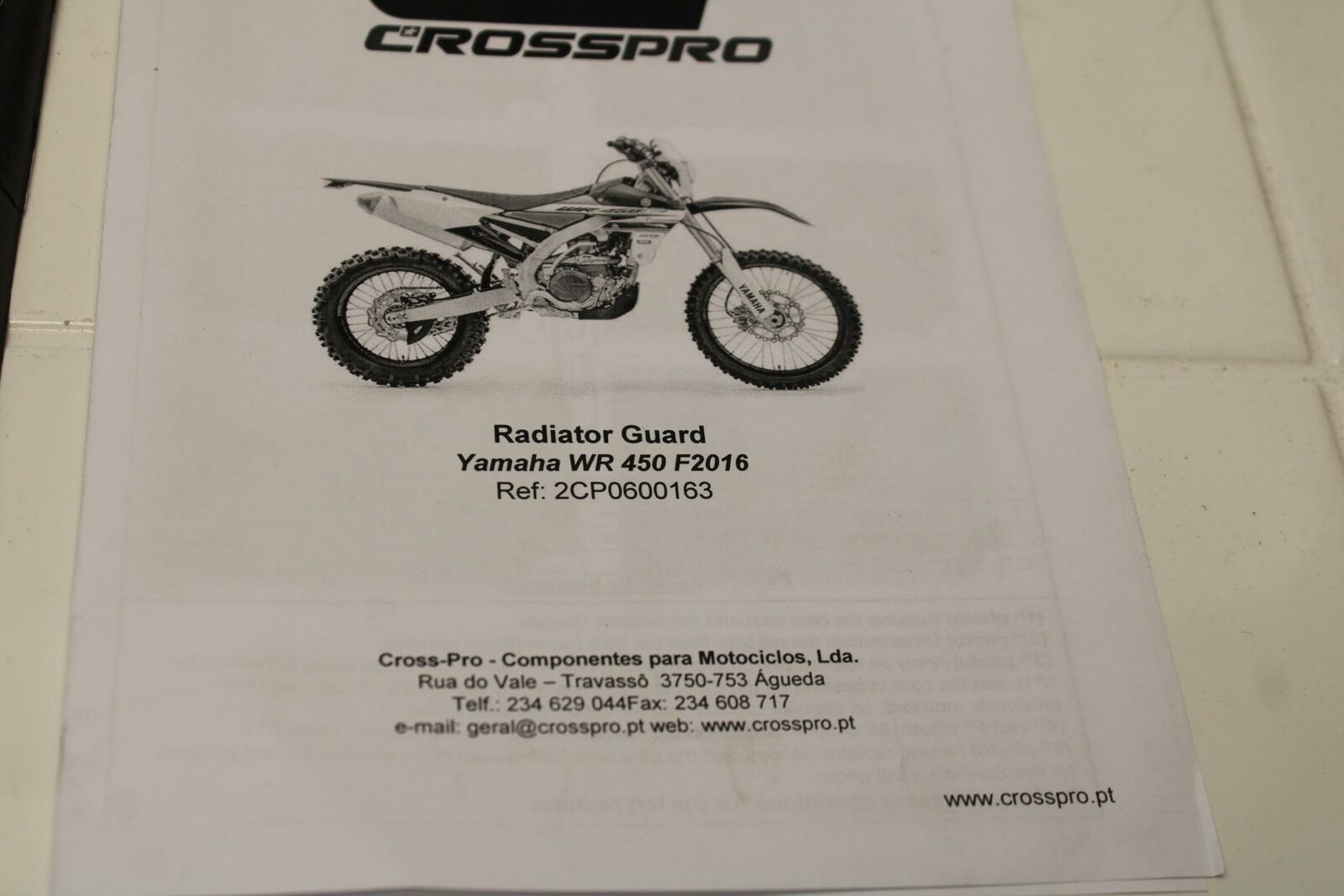 16 YAMAHA WR450F CROSSPRO RADIATOR GUARD SHIELD 