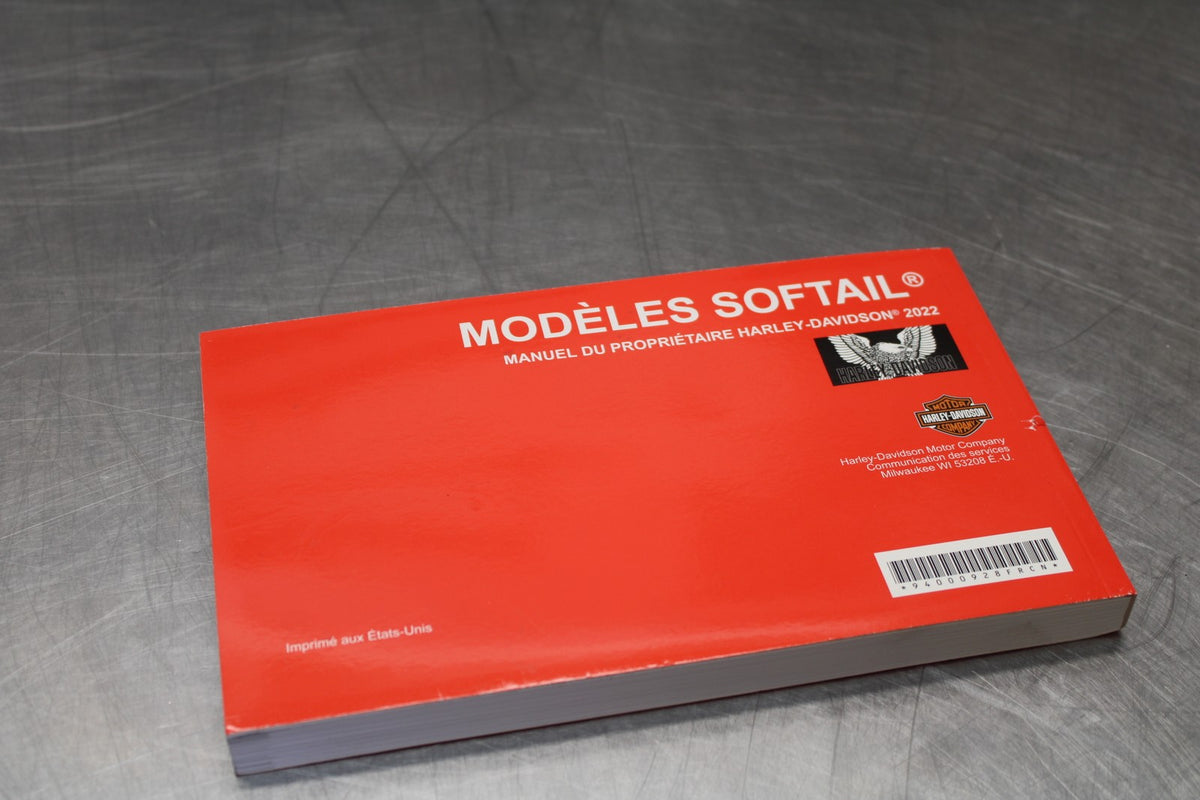 22 HARLEY-DAVIDSON SOFTAIL FRENCH ORIGINAL OWNERS MANUAL BOOK BB859