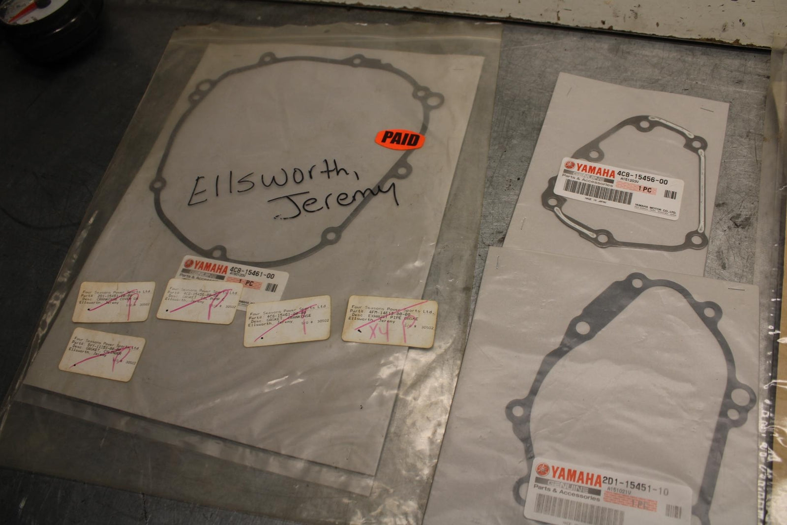 06 YAMAHA YZF R6 MISCELLANEOUS OEM GASKETS BB630