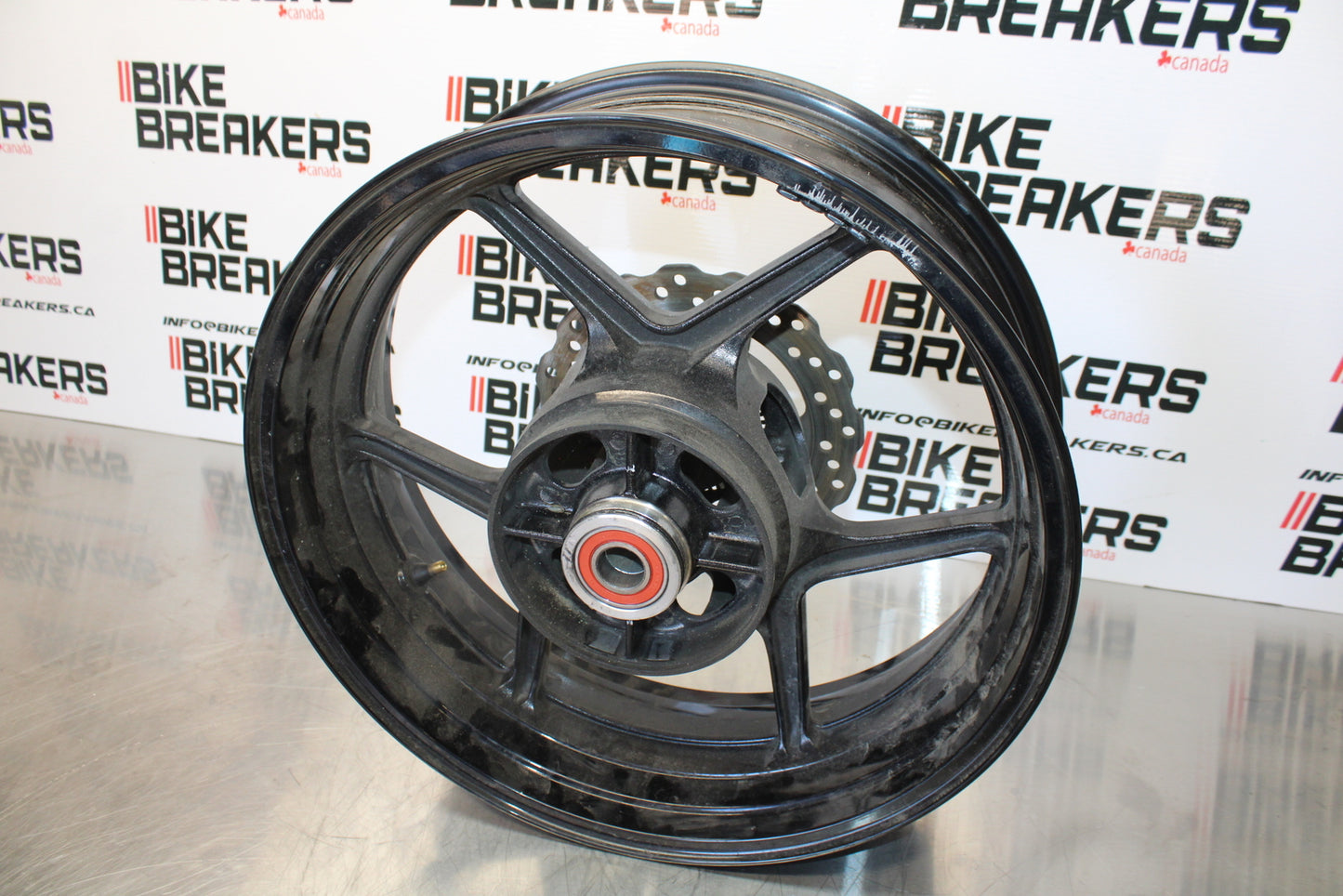 13-18 KAWASAKI NINJA ZX6R REAR WHEEL BACK RIM & ROTOR BB143