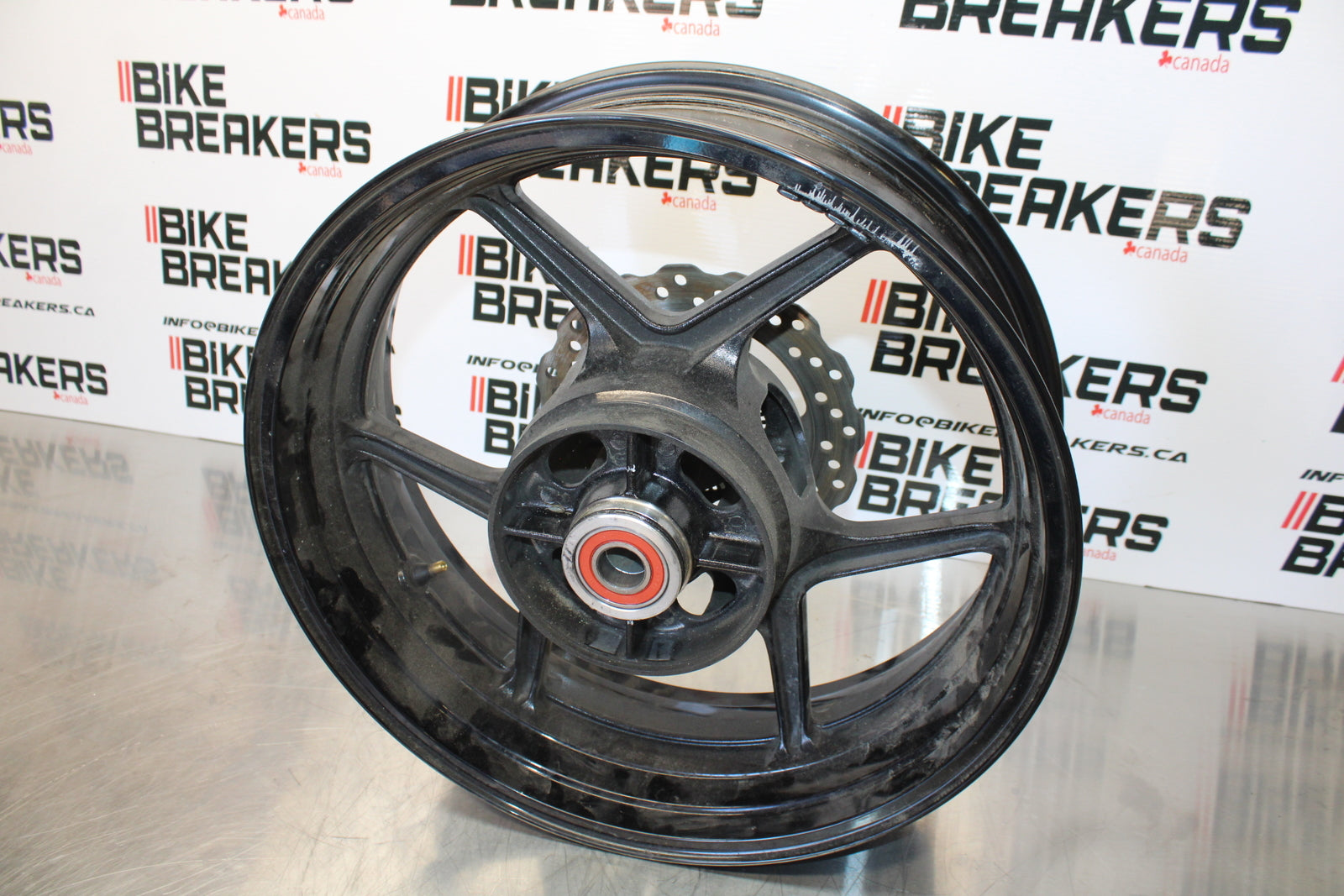 13-18 KAWASAKI NINJA ZX6R REAR WHEEL BACK RIM & ROTOR BB143