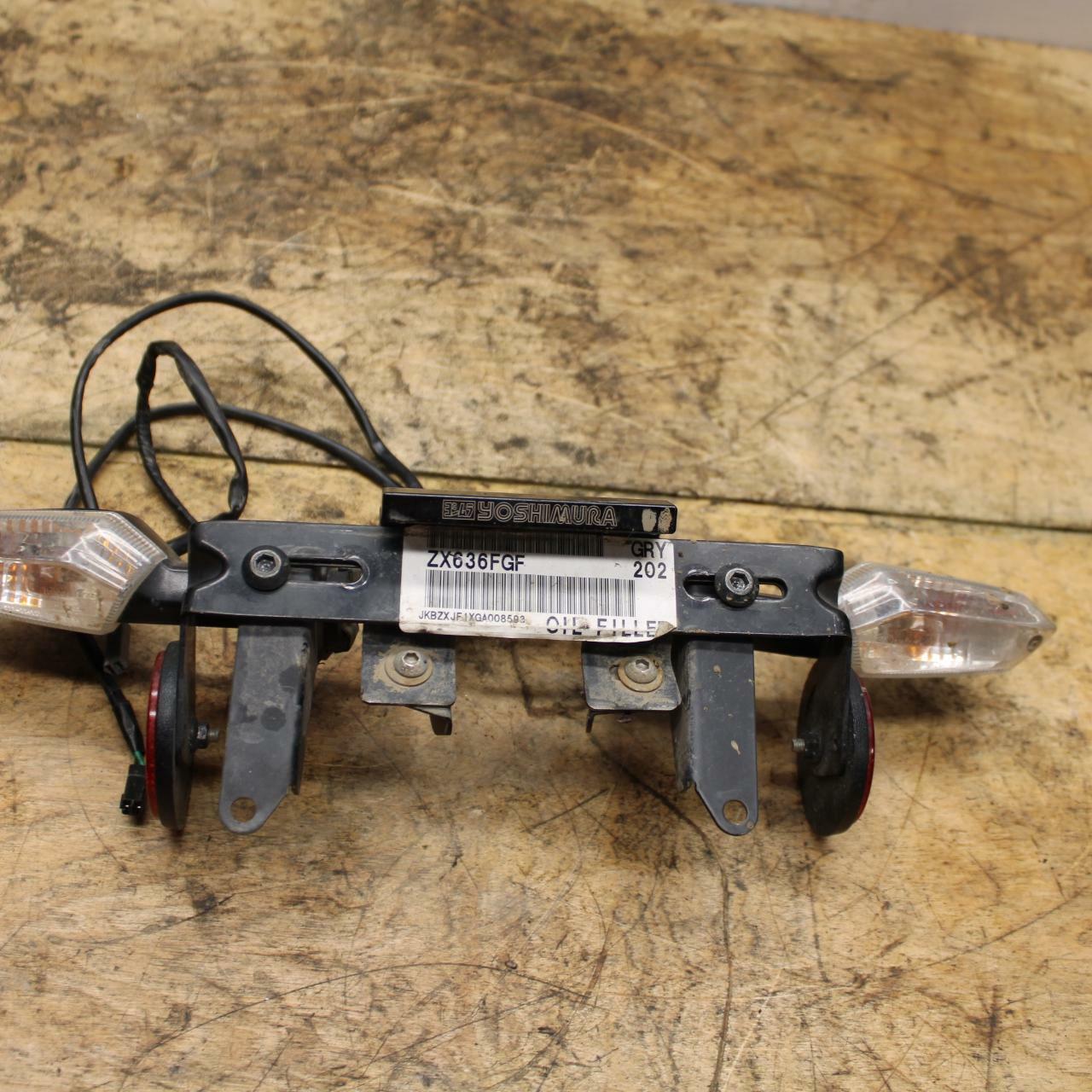 13-18 KAWASAKI NINJA ZX6R FENDER ELIMINATOR LICENSE PLATE BRACK / SIGNALS  BB349