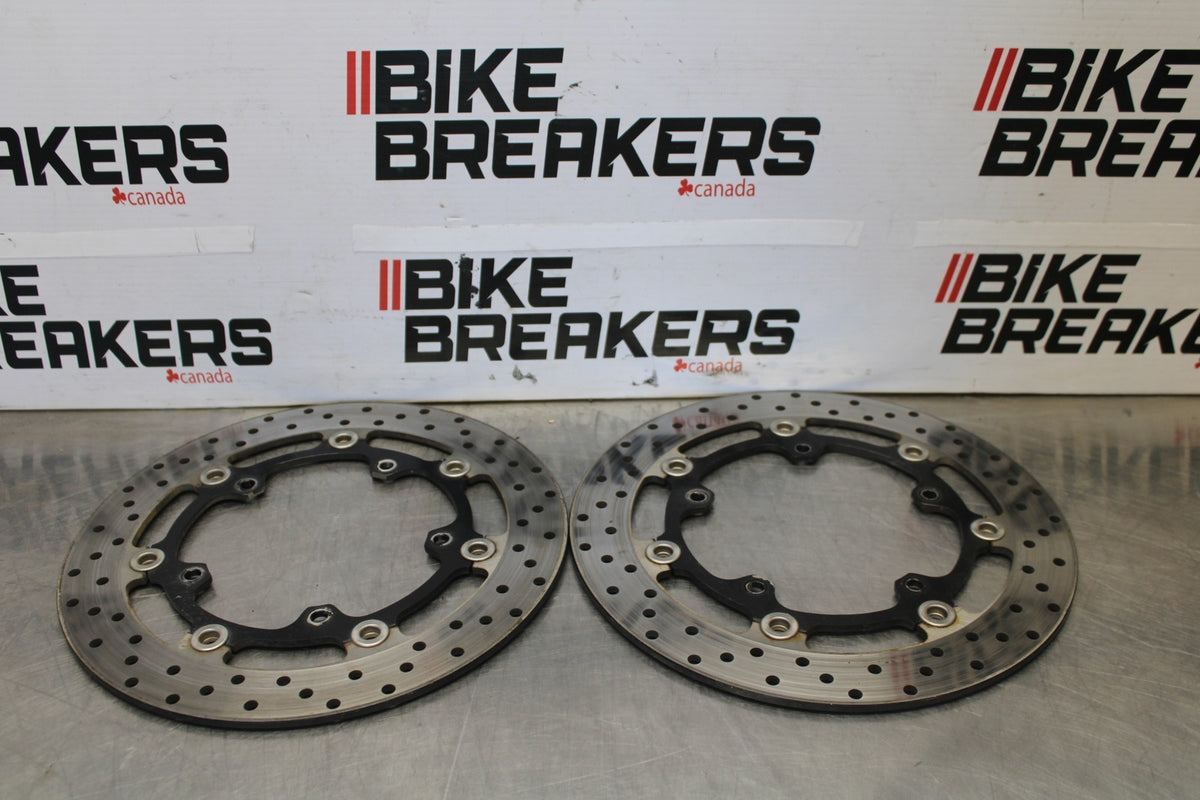 03-04 YAMAHA YZF R6S FRONT LEFT RIGHT BRAKE ROTORS DISCS BB890