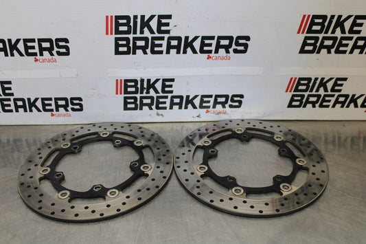 03-04 YAMAHA YZF R6S FRONT LEFT RIGHT BRAKE ROTORS DISCS BB890