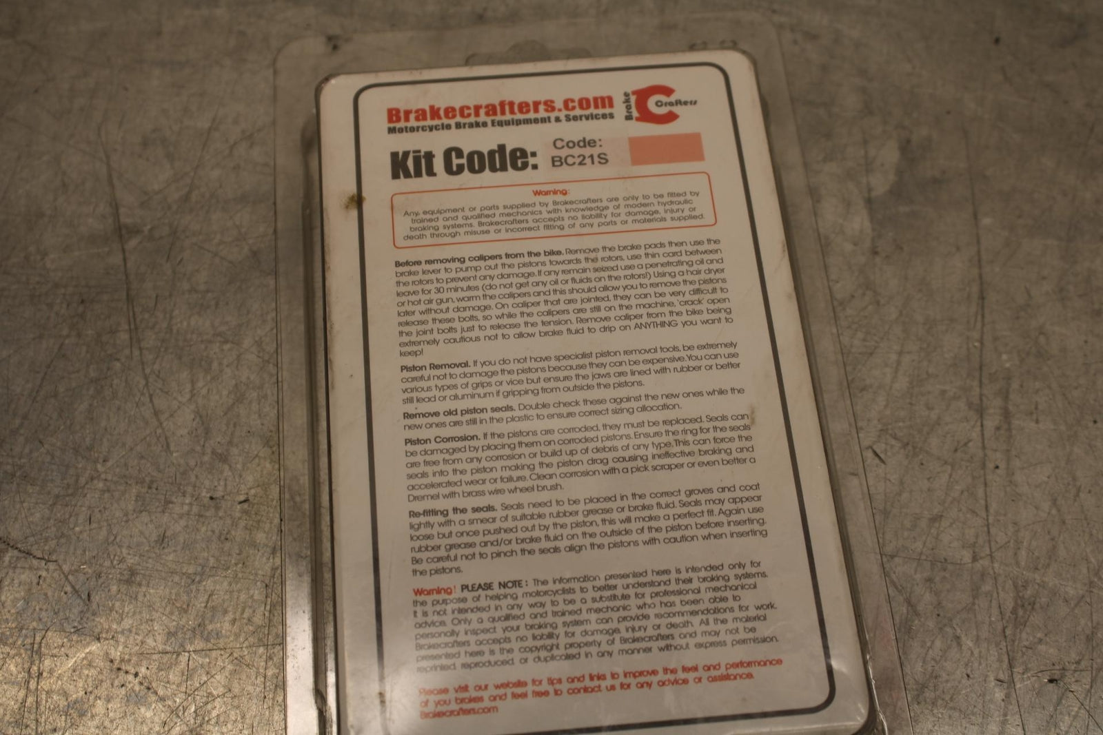 2007 Yamaha YZF R6S BRAKE CALIPER REBUILD KIT BB594