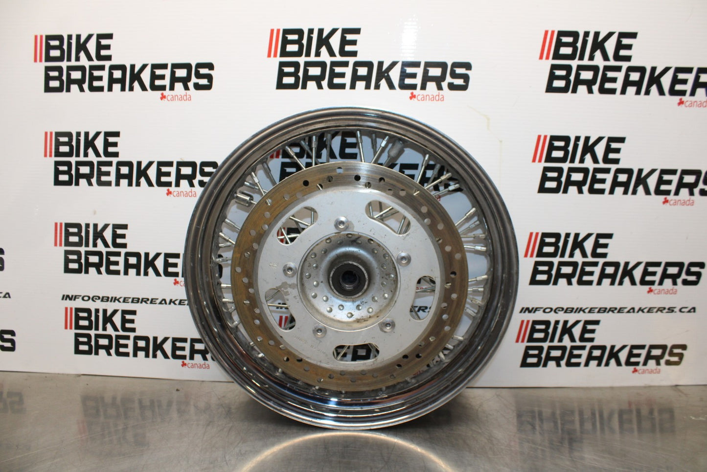08 KAWASAKI VULCAN 900 FRONT WHEEL FRONT RIM & DISC ROTOR BB184