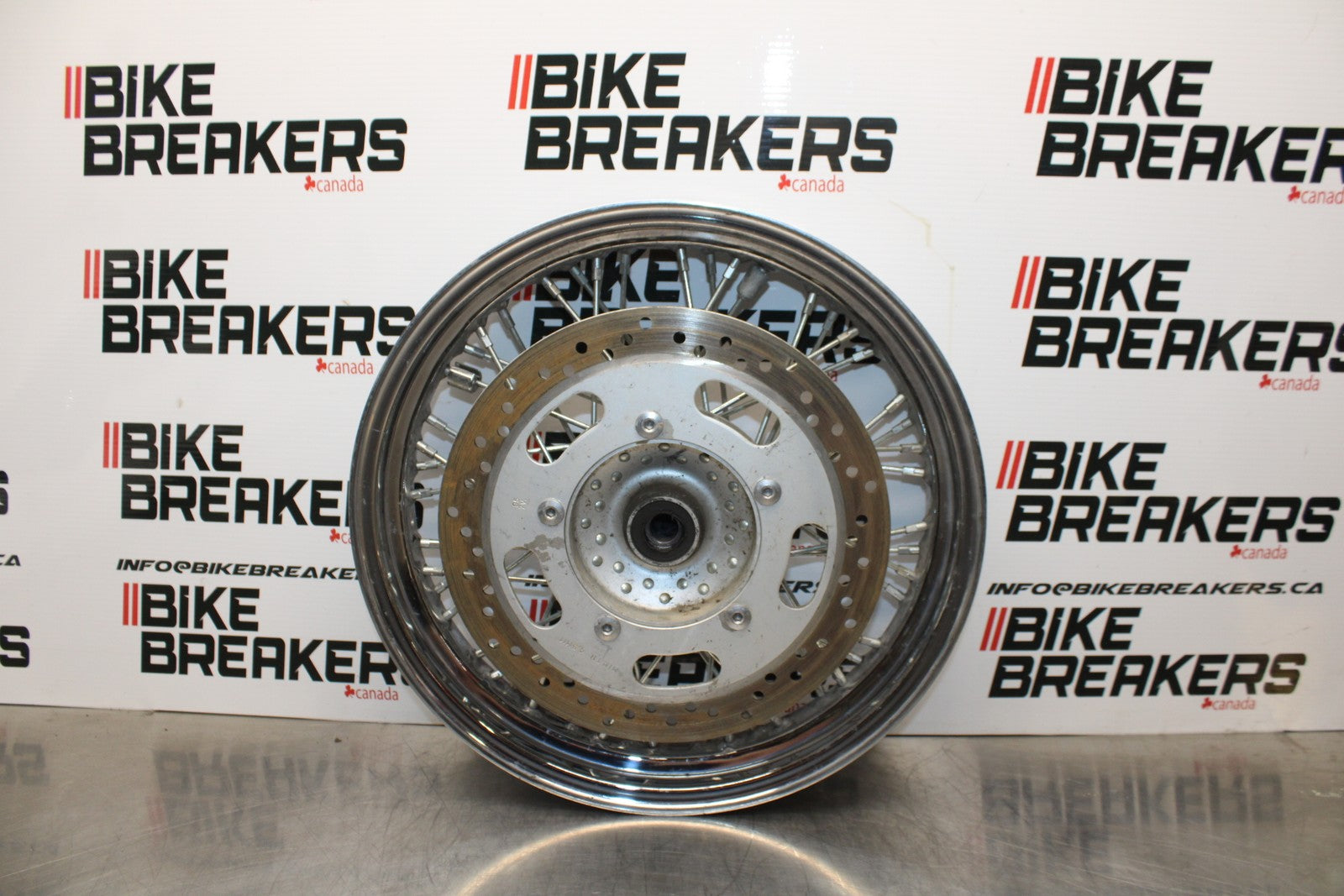 08 KAWASAKI VULCAN 900 FRONT WHEEL FRONT RIM & DISC ROTOR BB184