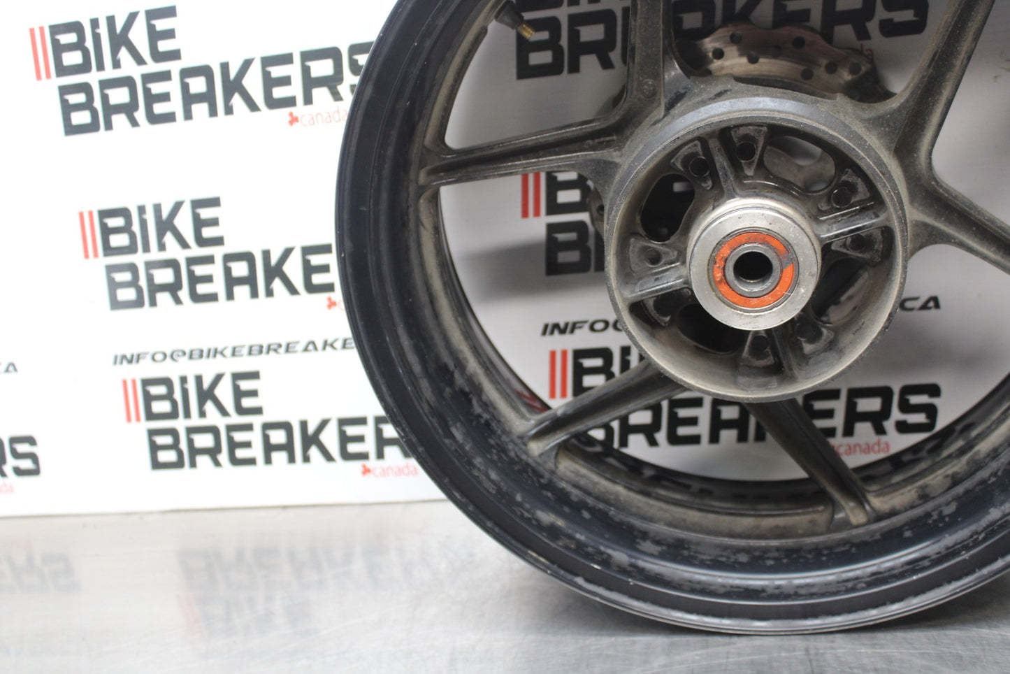 08 KAWASAKI NINJA ZX10R REAR WHEEL BACK RIM & ROTOR BB201