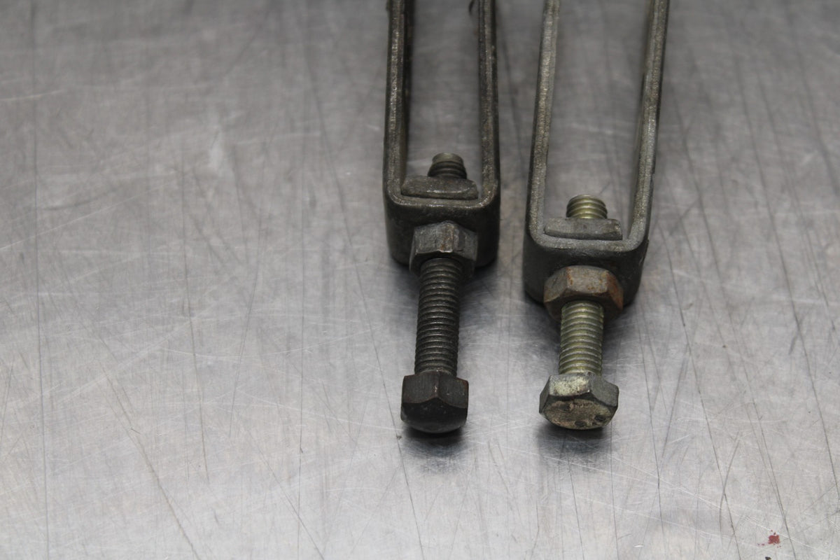 77 SUZUKI GS750 SWINGARM CHAIN TENSIONER ADJUSTMENT BRACKETS  BB779