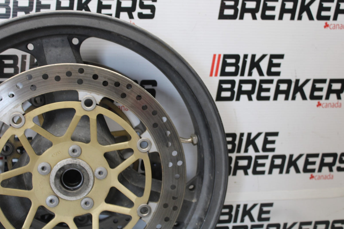 00-05 KAWASAKI NINJA ZX12R FRONT WHEEL FRONT RIM & ROTORS BB892