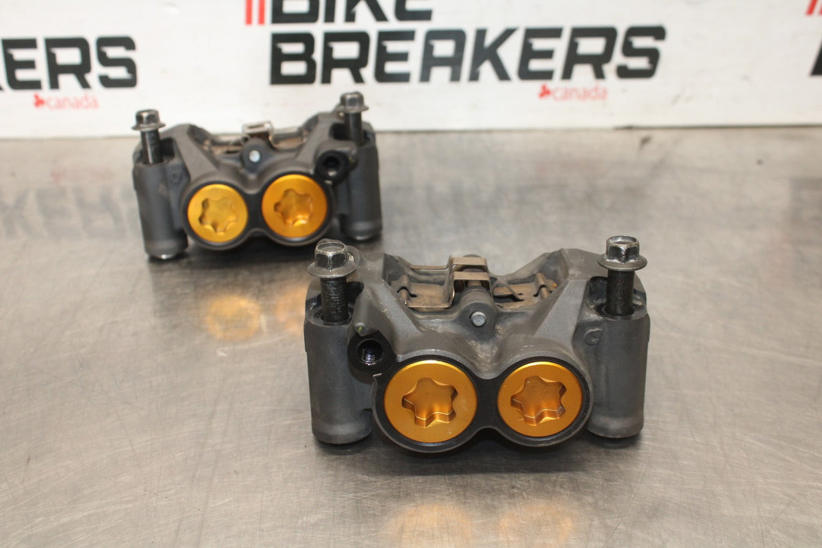 08-16 YAMAHA YZF R6 RIGHT LEFT FRONT BRAKE CALIPER SET PAIR CALIPERS BB929