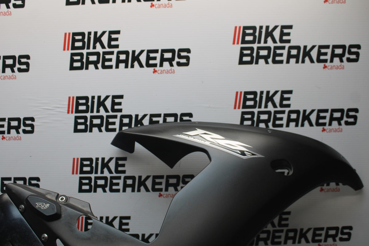 08-09 YAMAHA YZF R6S RIGHT LOWER MID UPPER SIDE FAIRING COWL  BB796