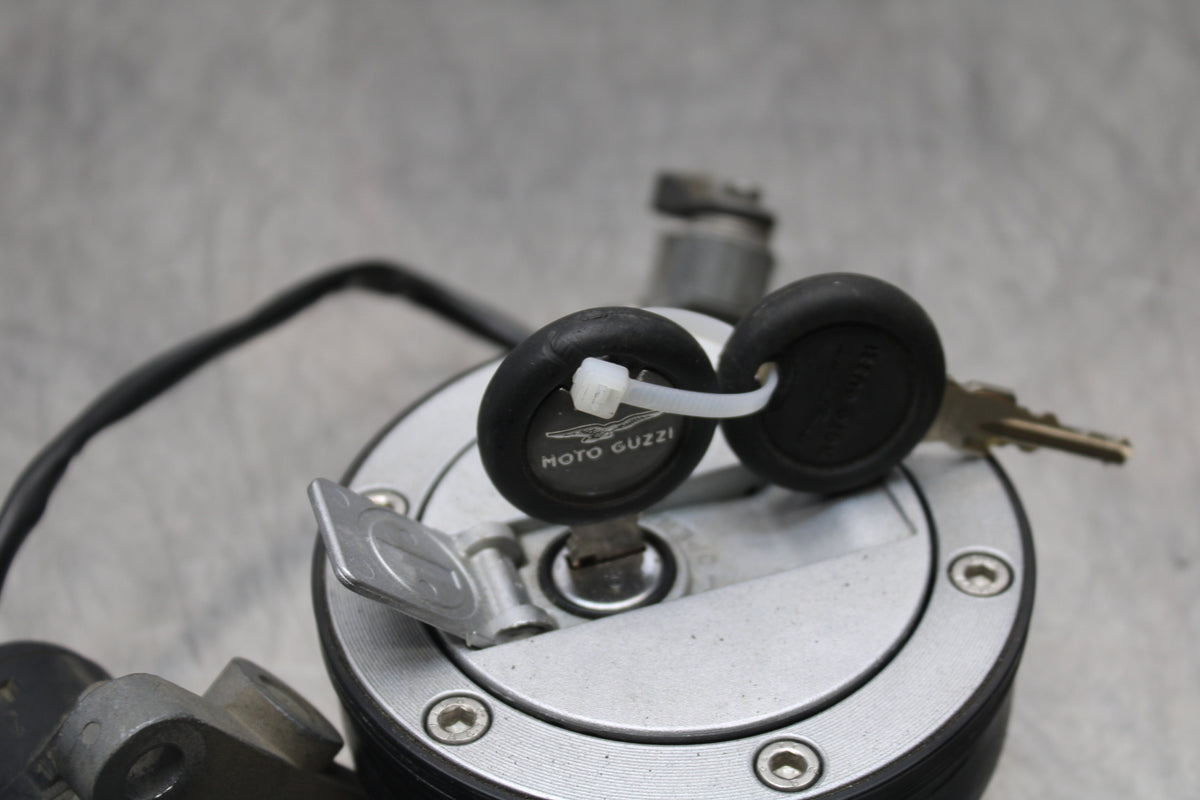 08 MOTO GUZZI BREVA 750 IGNITION LOCK KEY SET W/ GAS CAP AND SEAT LOCK BB154