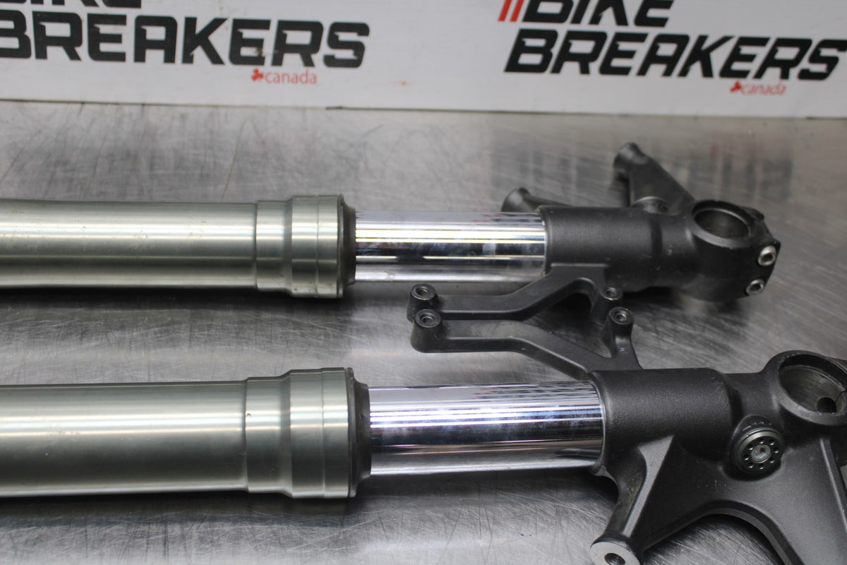 09-12 KAWASAKI NINJA ZX6R FRONT FORKS  SUSPENSION SET PAIR 44071-0634-11G BB617