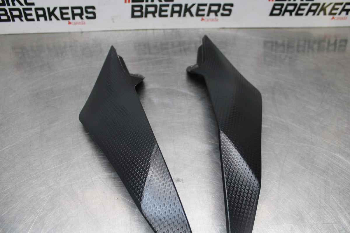 08-16 YAMAHA YZF R6 RIGHT LEFT GAS FUEL TANK PANELS COVERS TRIM SET COWLS  BB856