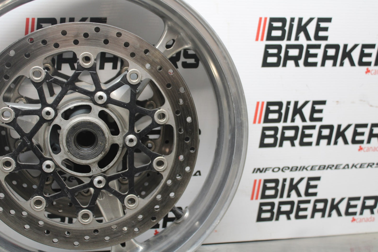 07 SUZUKI GSXR1000 FRONT WHEEL FRONT RIM & BRAKE DISC ROTORS BB770
