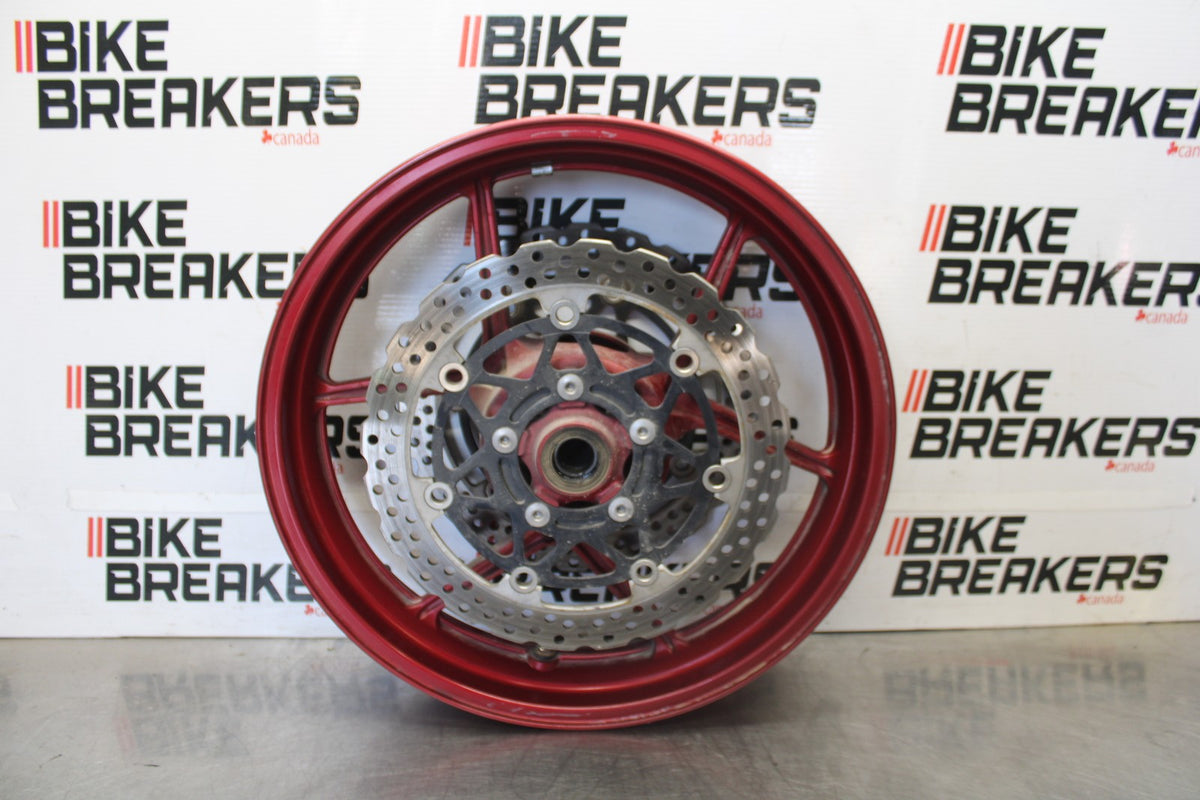 07-08 KAWASAKI NINJA ZX6R FRONT WHEEL FRONT RIM & ROTORS BB937