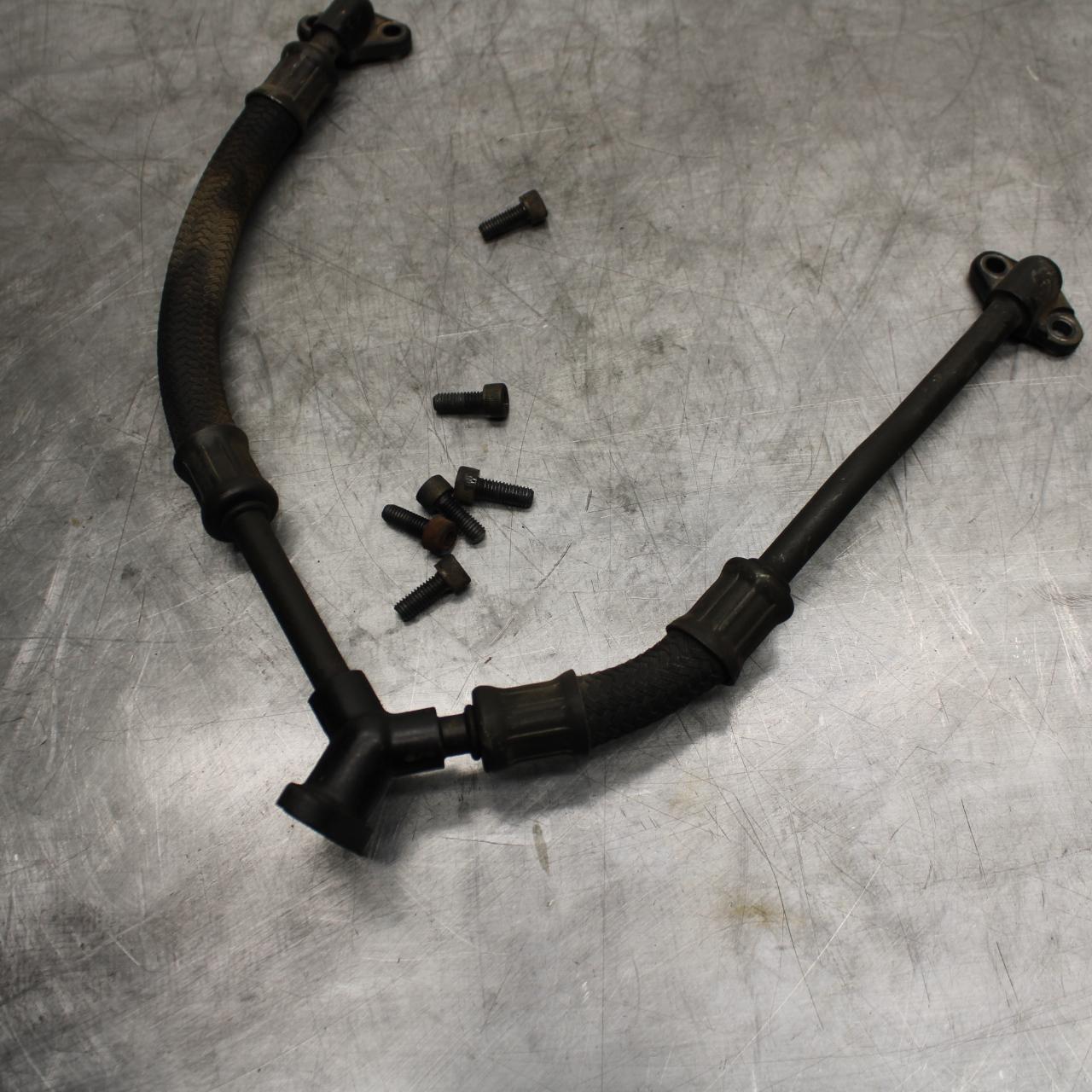 91-92 SUZUKI GSXR750 M  ENGINE MOTOR OIL REAR HOSES BB493