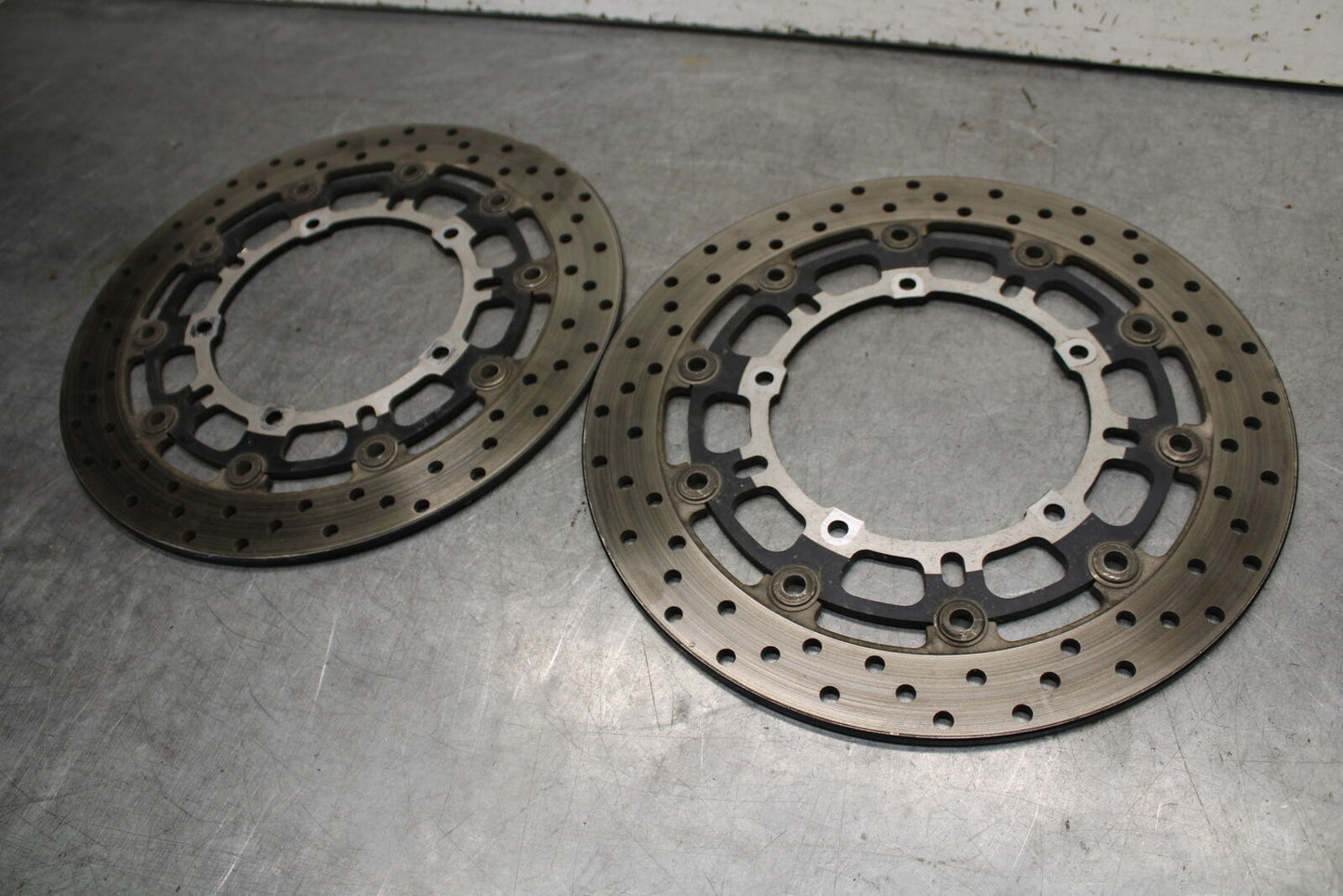 08-16 YAMAHA YZF R6 FRONT LEFT RIGHT BRAKE ROTORS DISCS 13S-2581T-00-00 BB247