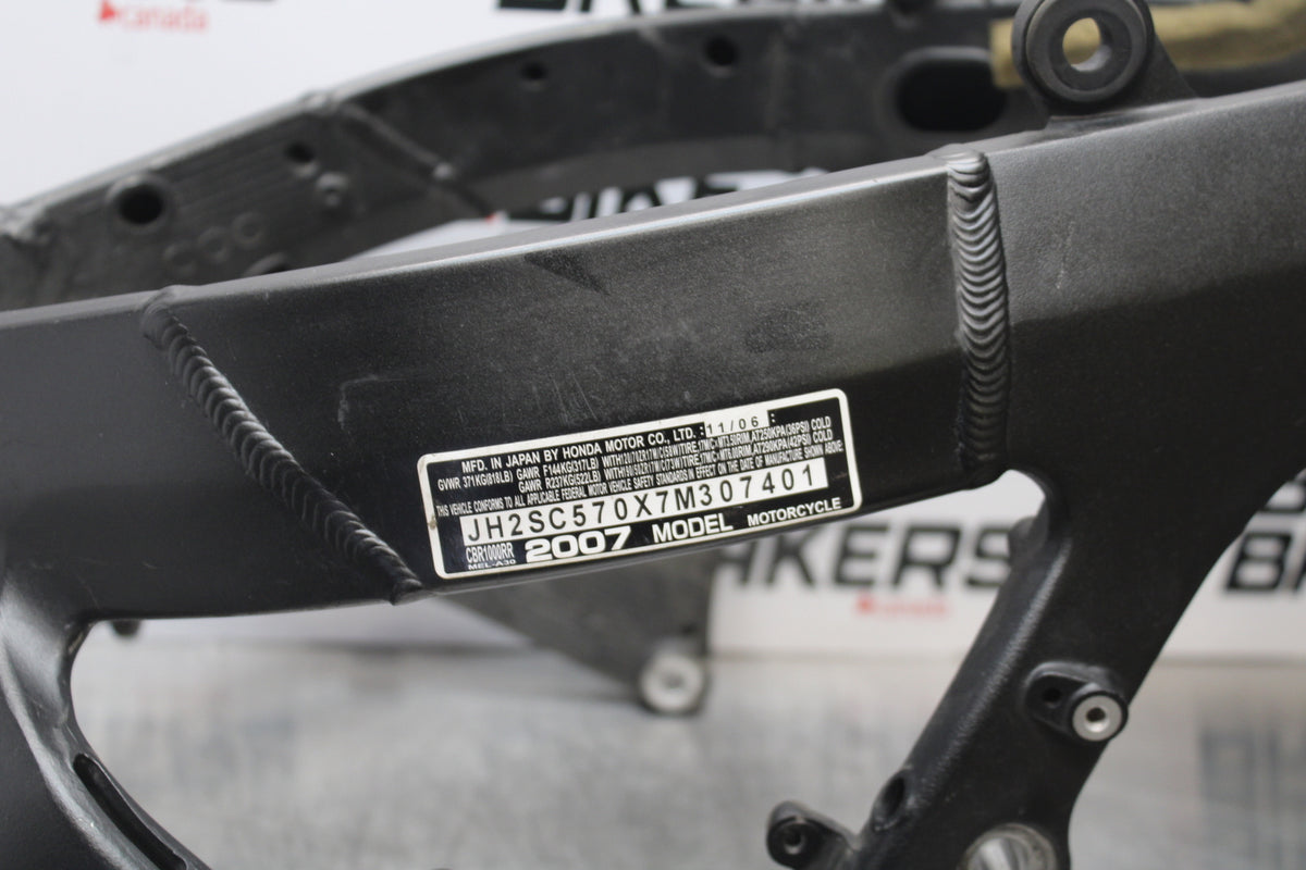 06-07 HONDA CBR1000RR FRAME CHASSIS BB166
