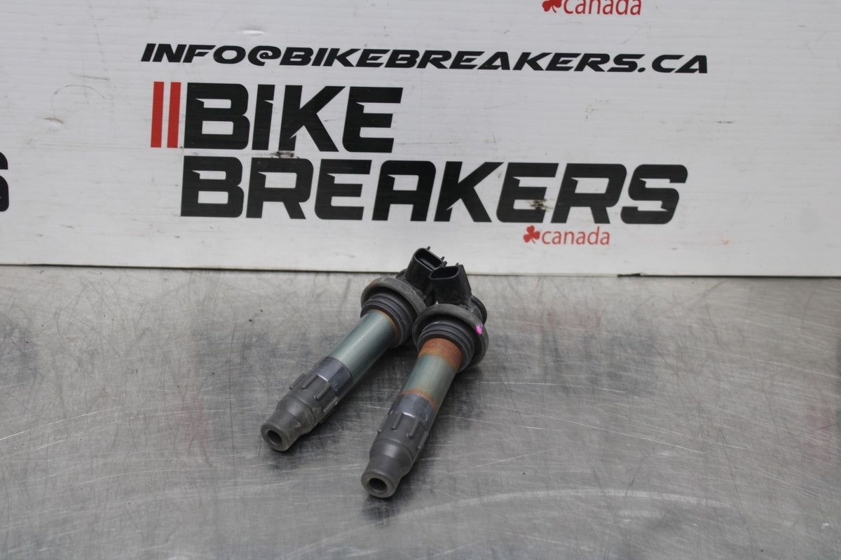 18-23 KAWASAKI NINJA 400 EX400 ABS IGNITION COILS COIL SPARK PLUG CAPS BB795