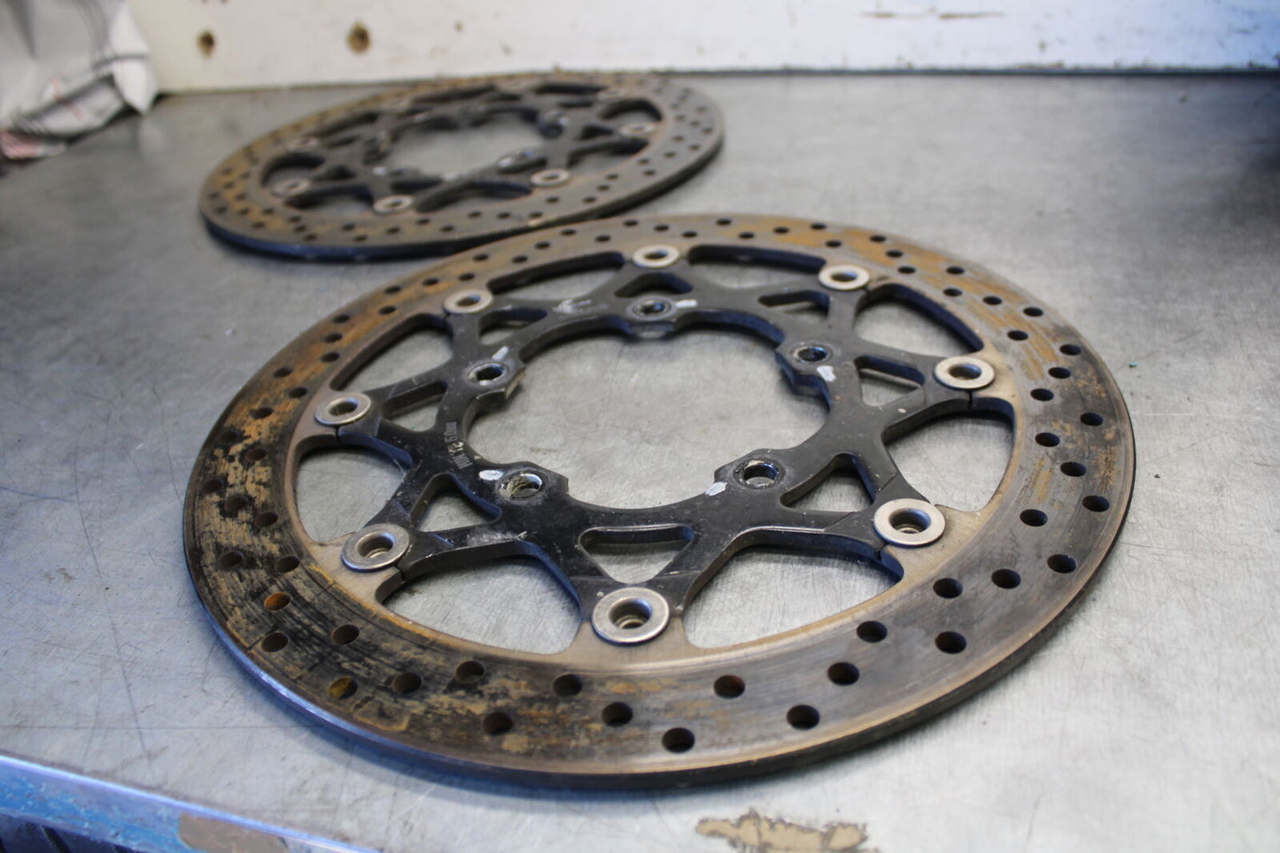 05-06 SUZUKI GSXR1000 FRONT LEFT RIGHT BRAKE ROTORS DISCS 59210-41G00 BB677