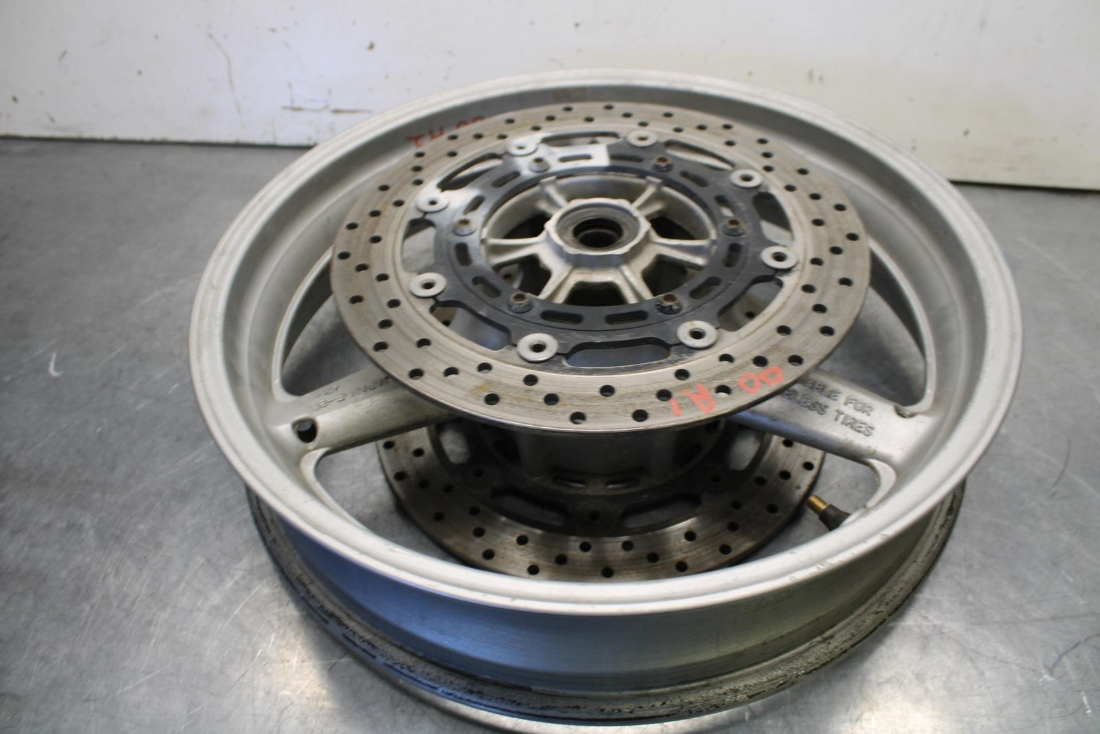 2000 Yamaha YZF R1 FRONT WHEEL AND LEFT RIGHT BRAKE ROTORS DISCS BB633