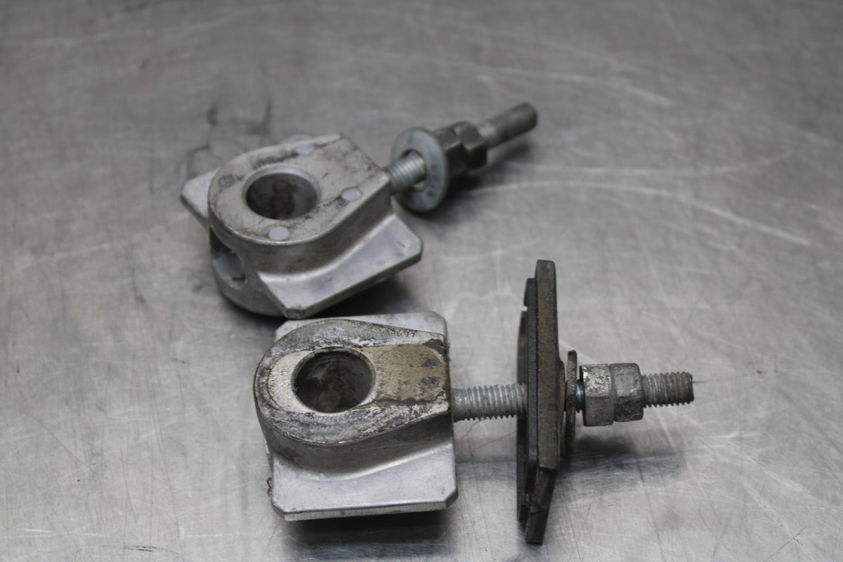 09 KAWASAKI NINJA 250R SWINGARM CHAIN TENSIONER ADJUSTMENT BRACKETS  BB824