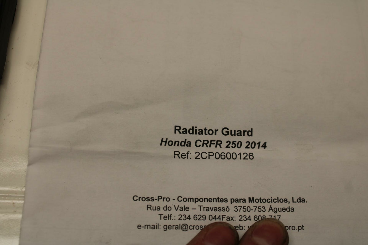 14 HONDA CRF250R CROSSPRO RADIATOR GUARD SHIELD