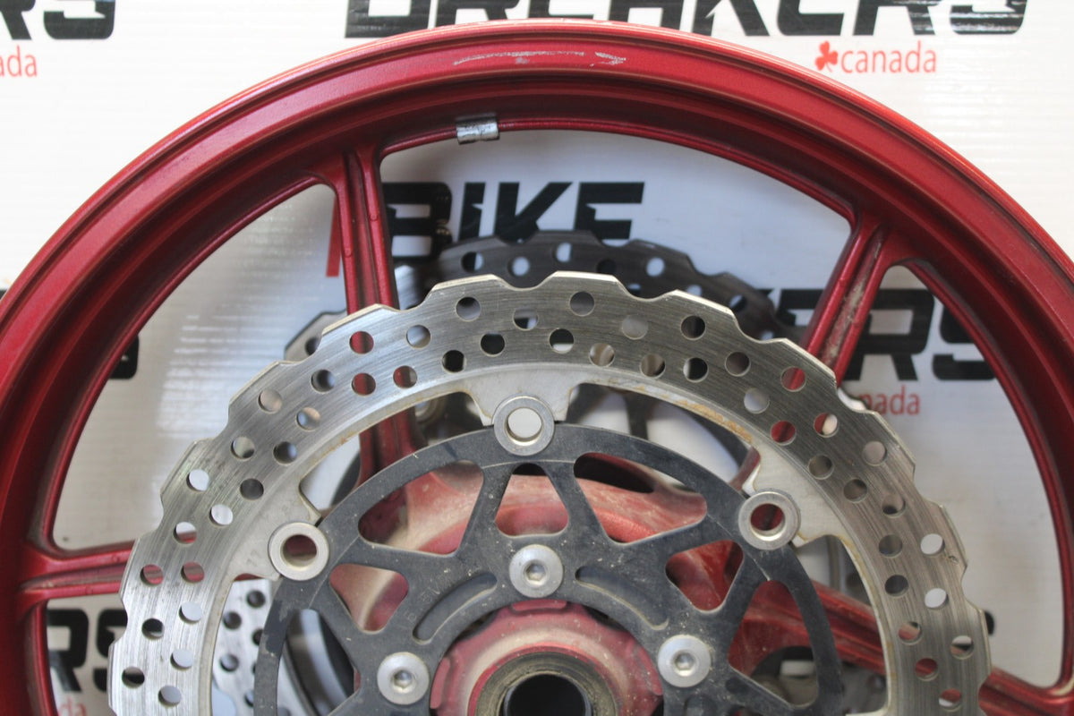 07-08 KAWASAKI NINJA ZX6R FRONT WHEEL FRONT RIM & ROTORS BB937