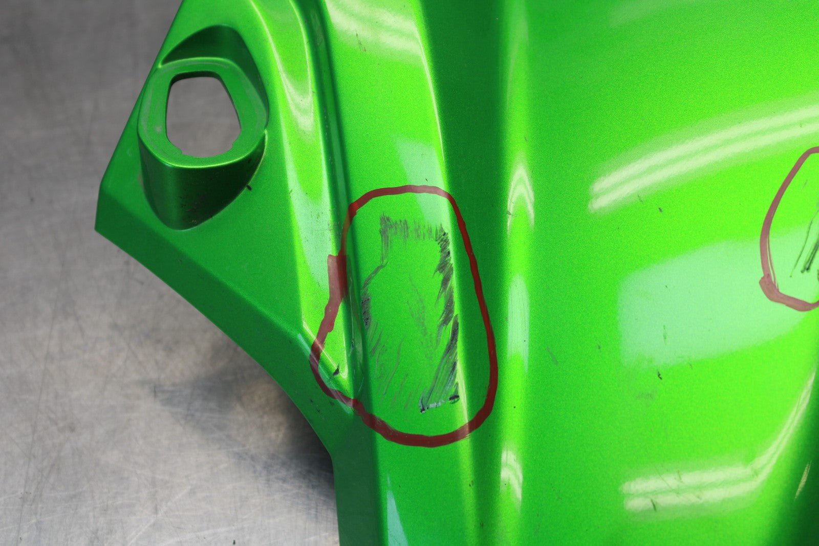 08-18 KAWASAKI KLR650 RIGHT FRONT UPPER NOSE FAIRING COWL SHROUD BB183