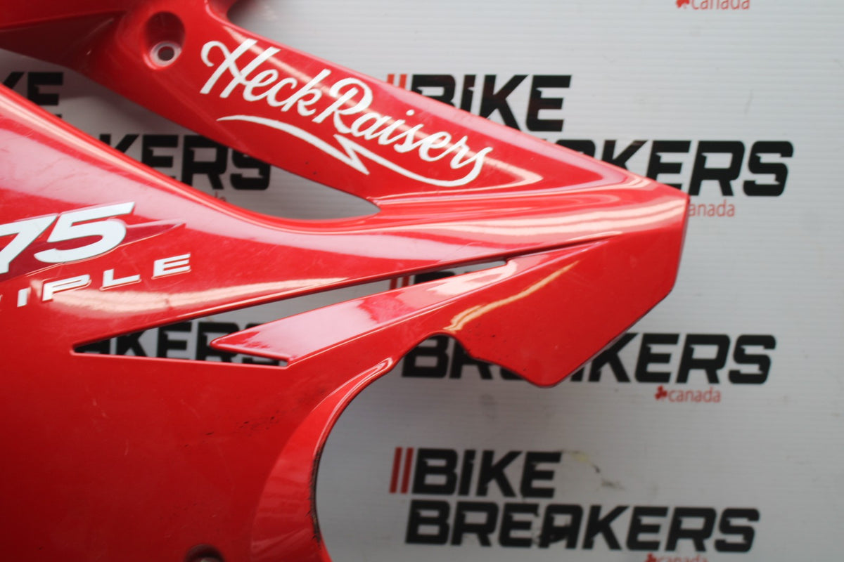 09-11 TRIUMPH DAYTONA 675 LEFT LOWER MID UPPER SIDE FAIRING COWL BB00