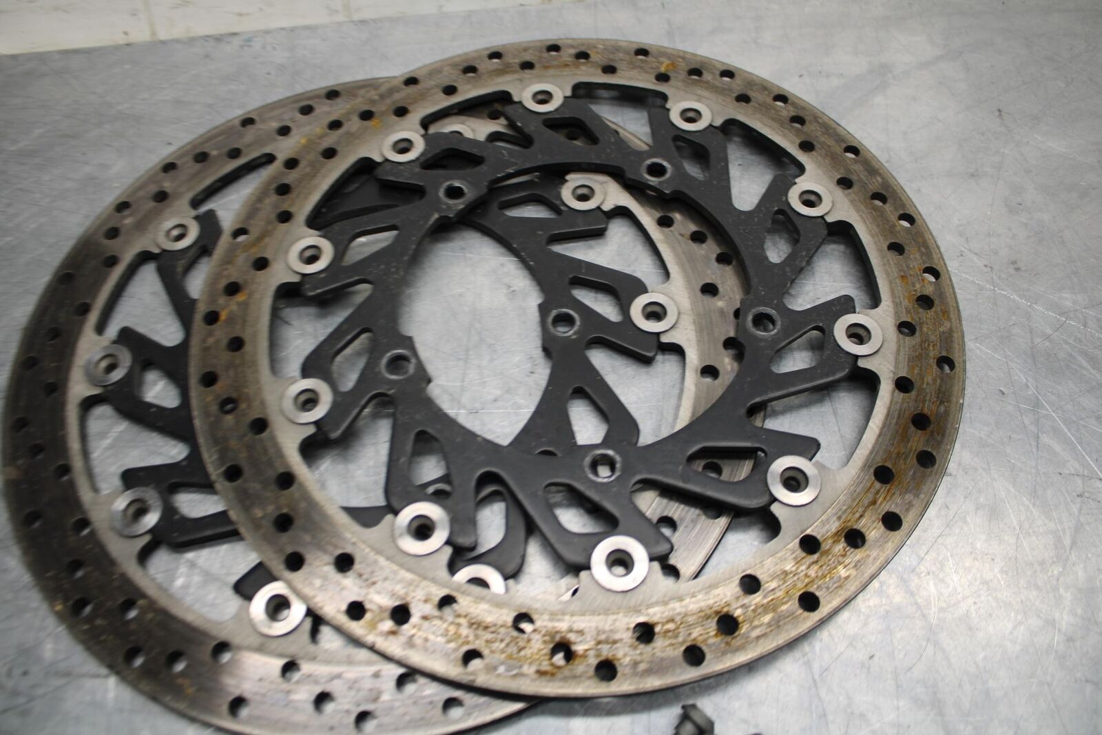 09-14 YAMAHA YZF R1 FRONT  BRAKE ROTORS DISCS BOLTS 14B-2581T-00-00  BB471