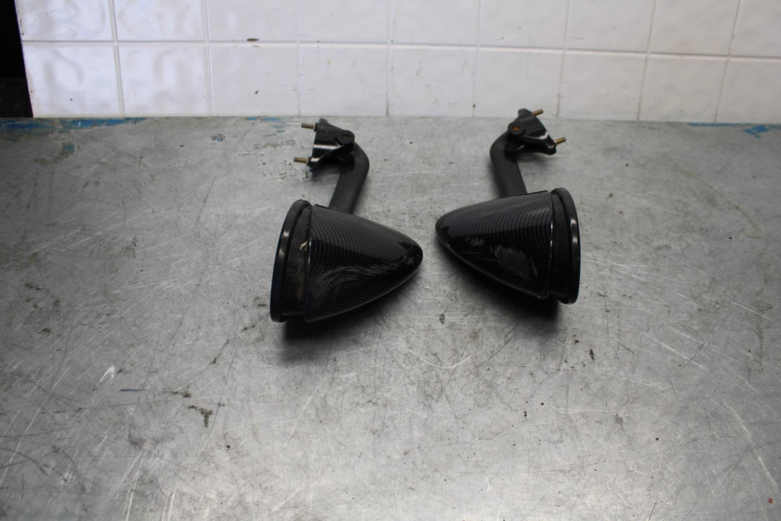 06-07 KAWASAKI NINJA ZX14R REAR VIEW MIRROR SET PAIR MIRRORS bb433