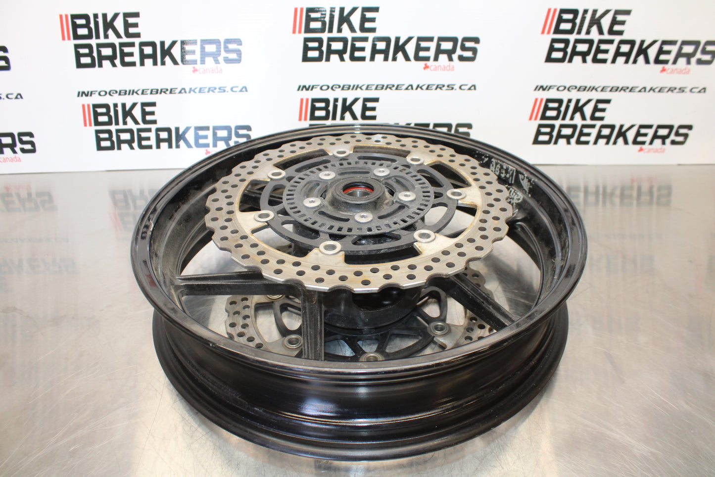 13-18 KAWASAKI NINJA ZX6R FRONT WHEEL FRONT RIM & ROTORS  BB143