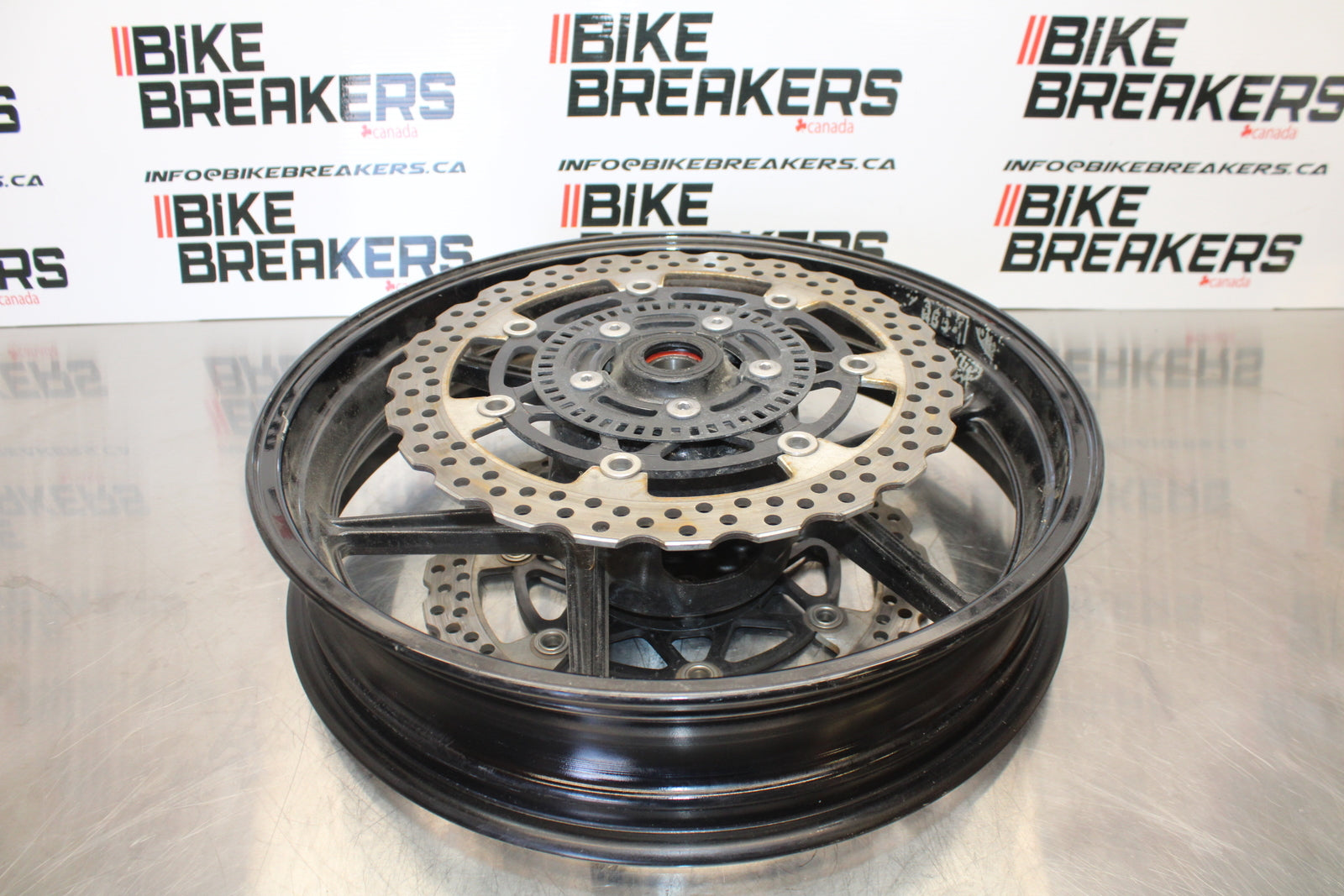 13-18 KAWASAKI NINJA ZX6R FRONT WHEEL FRONT RIM & ROTORS  BB143