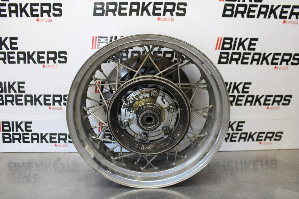08 YAMAHA V STAR 1100 XVS1100AW CLASSIC REAR WHEEL BACK RIM & ROTOR BB916