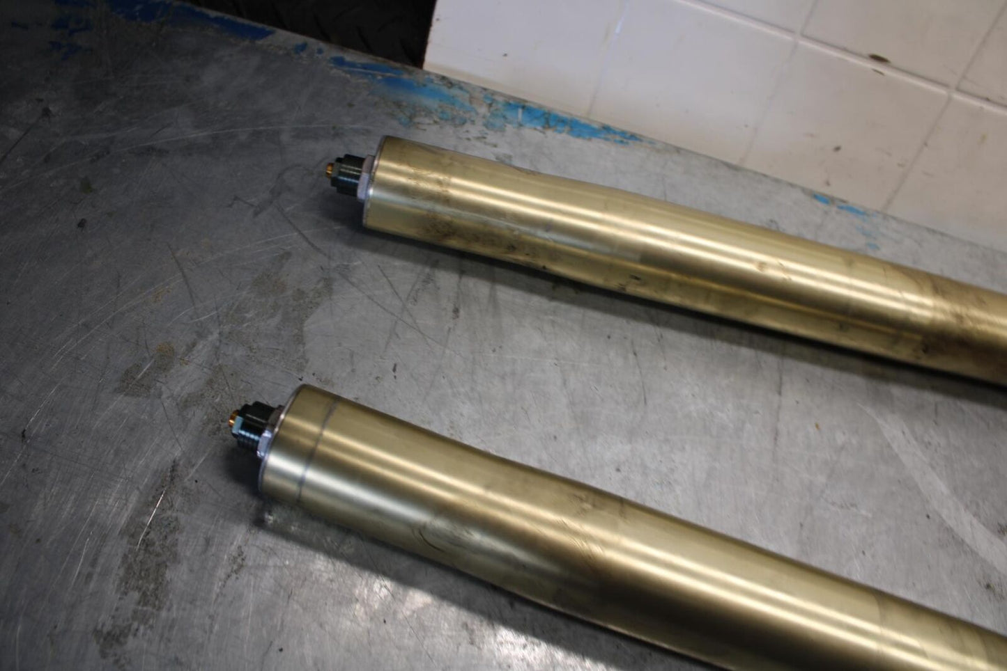 06-07 KAWASAKI NINJA ZX14R FRONT FORKS SHOCK SUSPENSION SET PAIR BB433